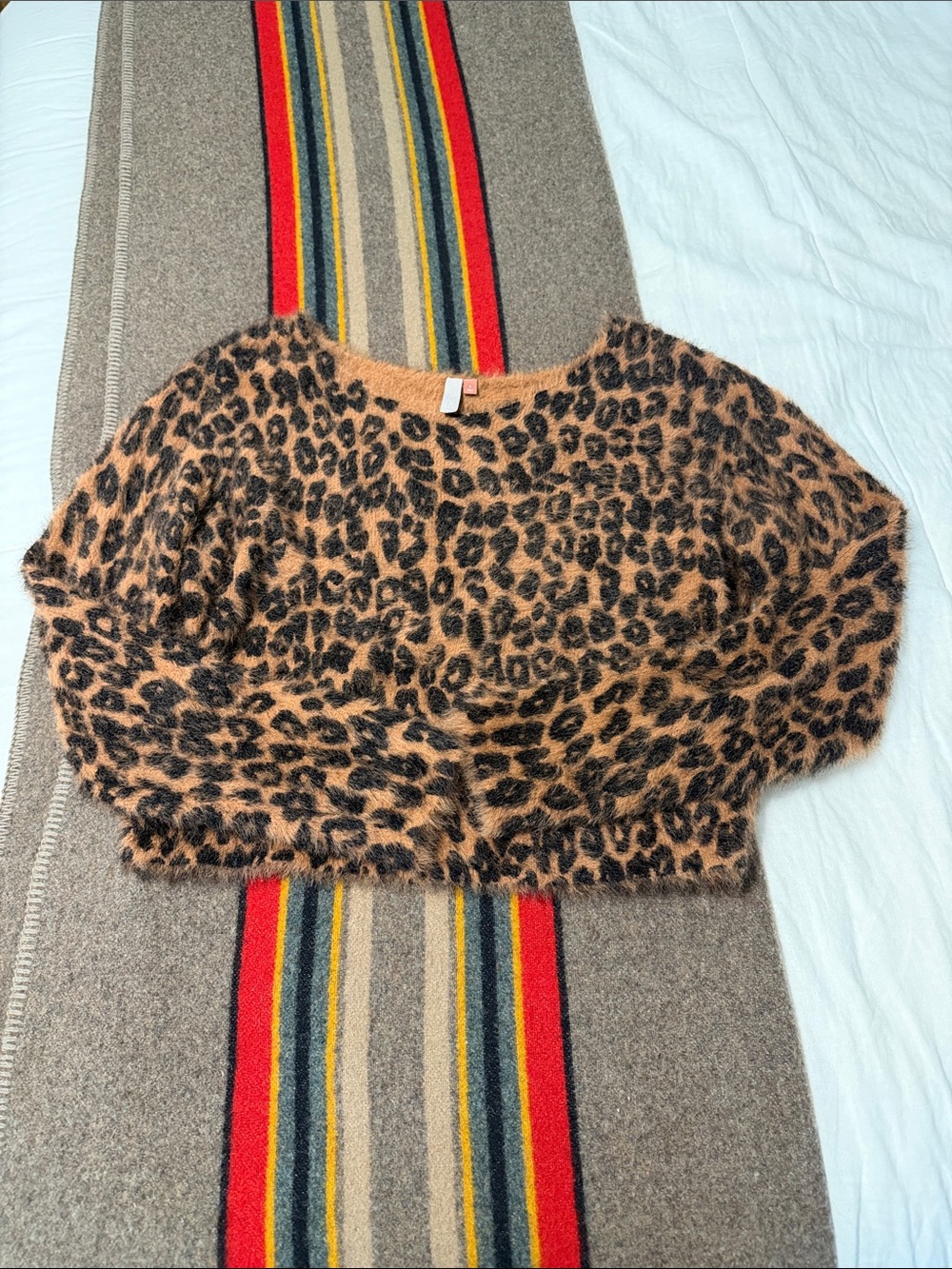 Pilcro Fuzzy Leopard Sweater SM